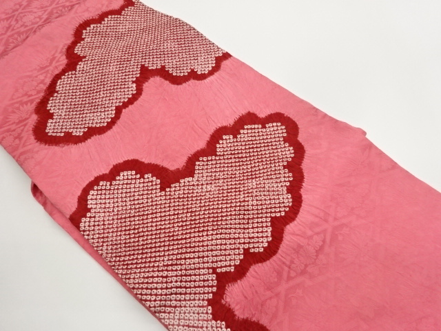 JAPANESE KIMONO / NAGOYA OBI / SHIBORI / WOVEN MATSUKAWABISHI & CLOUD 